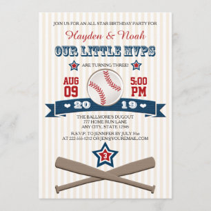 INVITATION D'ANNIVERSAIRE DU BASE-BALL MVP POUR
