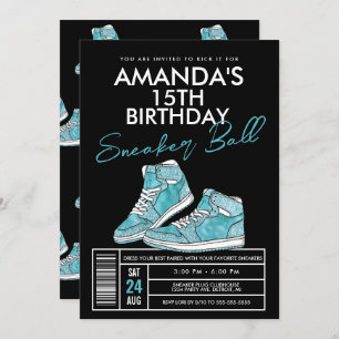 Invitation d'anniversaire du Basket turquoise
