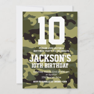 Invitation d'anniversaire du Camouflage