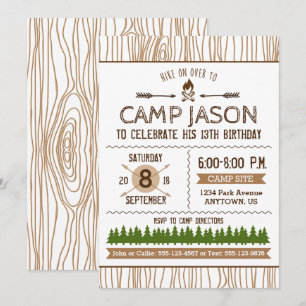 Invitation d'anniversaire du camping