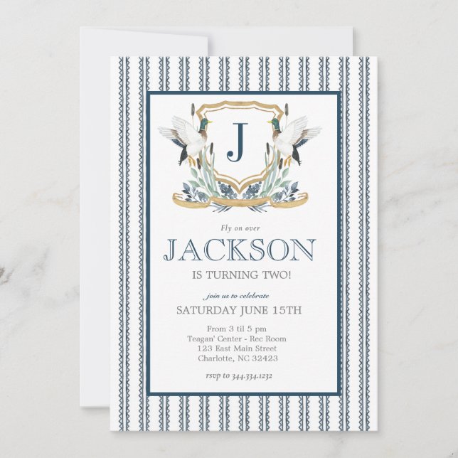 Invitation d'anniversaire du canard de Mallard, Ma (Devant)