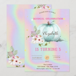 Invitation d'anniversaire du Citrouille floral