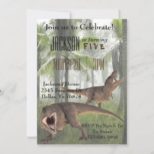 Invitation d'anniversaire du dinosaure T-Rex Tyran