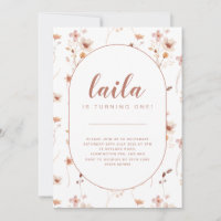 Invitation d'anniversaire du fleur sauvage Oval