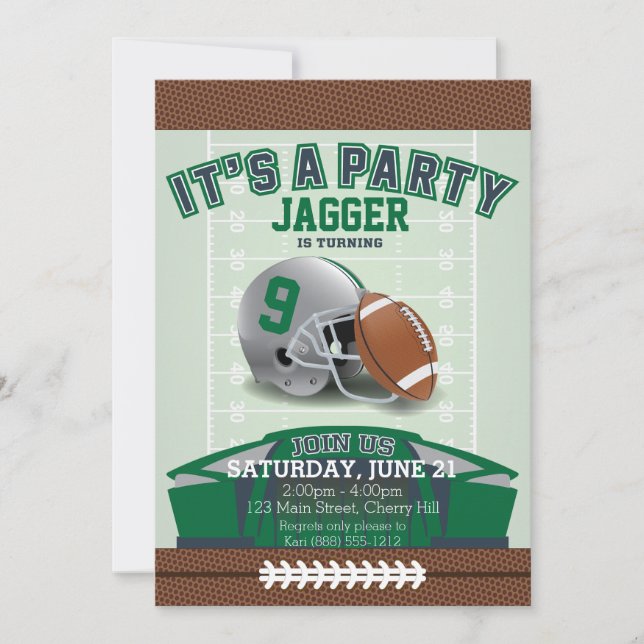 Invitation d'anniversaire du football des enfants (Devant)