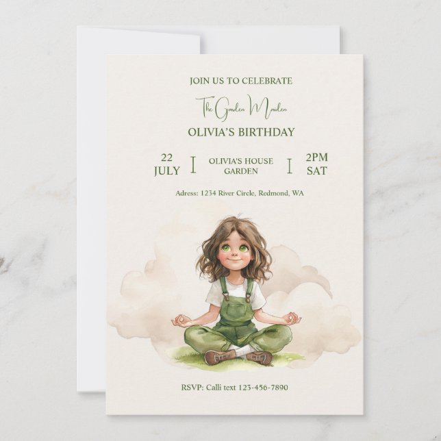 Invitation d'anniversaire du Garden Maiden (Devant)