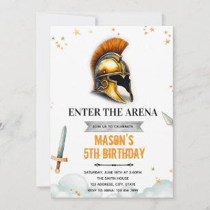 Invitation d'anniversaire du gladiateur