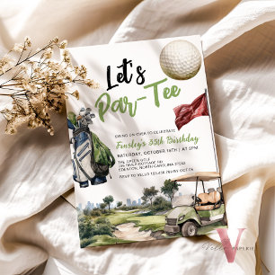 Invitation d'anniversaire du golf pour adultes de 