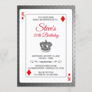 Invitation d'anniversaire du King Diamonds Poker