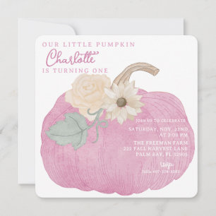 Invitation d'anniversaire du premier Citrouille ro