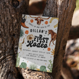 Invitation d'anniversaire du premier Rodeo Cowboy