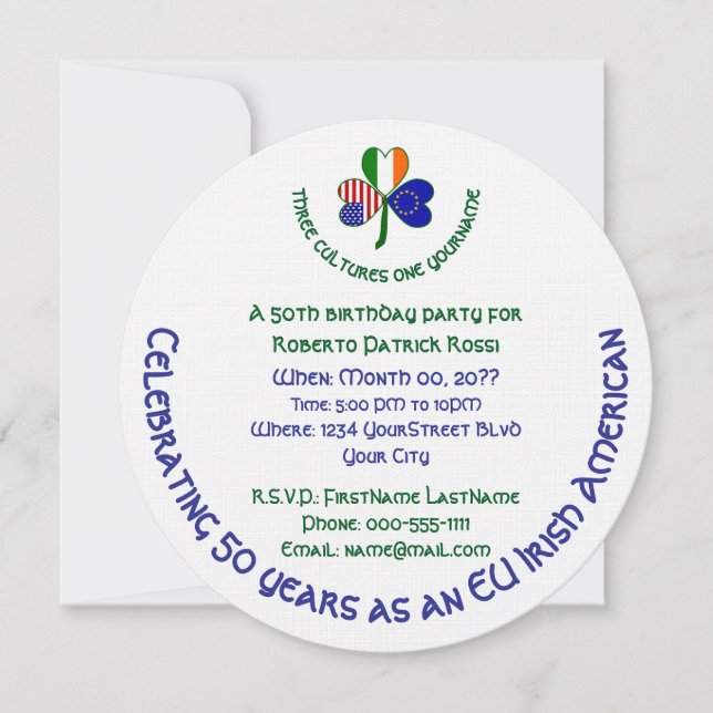 Invitation d'anniversaire du Shamrock irlandais de (Devant)