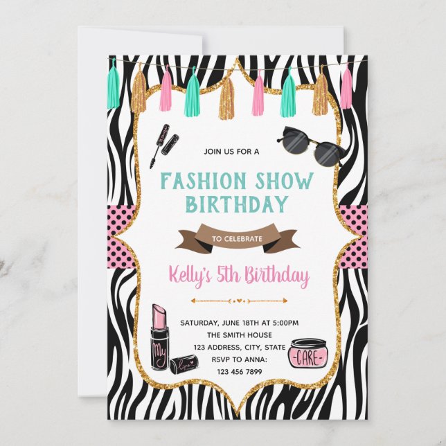 invitation d'anniversaire du show de mode (Devant)
