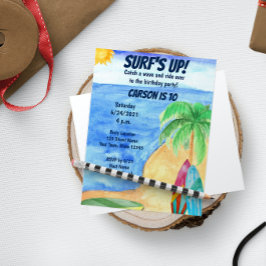 Invitation d'anniversaire du surf