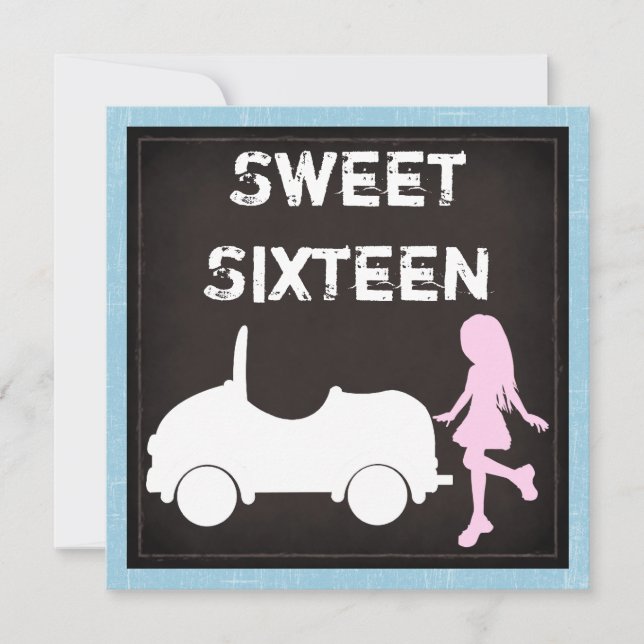 Invitation d'anniversaire du Sweet sixteen moderne (Devant)