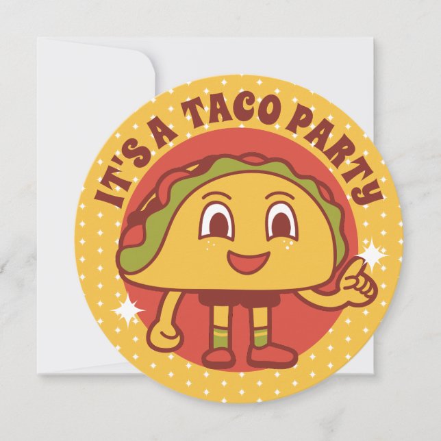 Invitation d'anniversaire du Taco Party (Devant)