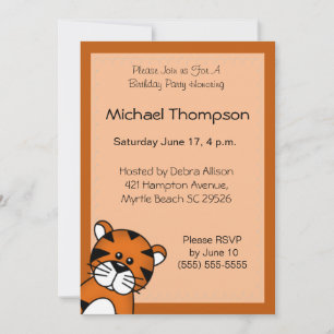 Invitation d'anniversaire du tigre
