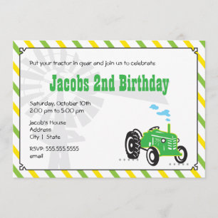 Invitation d'anniversaire du tracteur