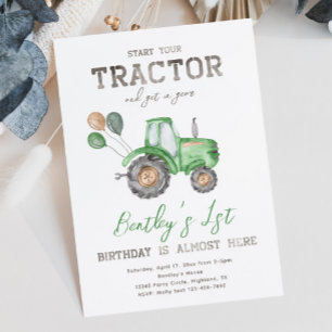 Invitation d'anniversaire du tracteur   Invitation