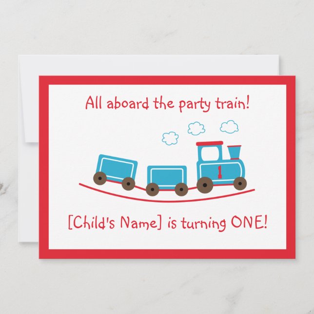 Invitation d'anniversaire du train Choo Choo (Devant)