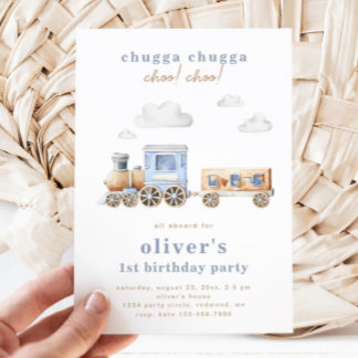 Invitation d'anniversaire du train | Numérique ou