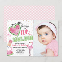 Invitation d'anniversaire d'un an de pastèque Une