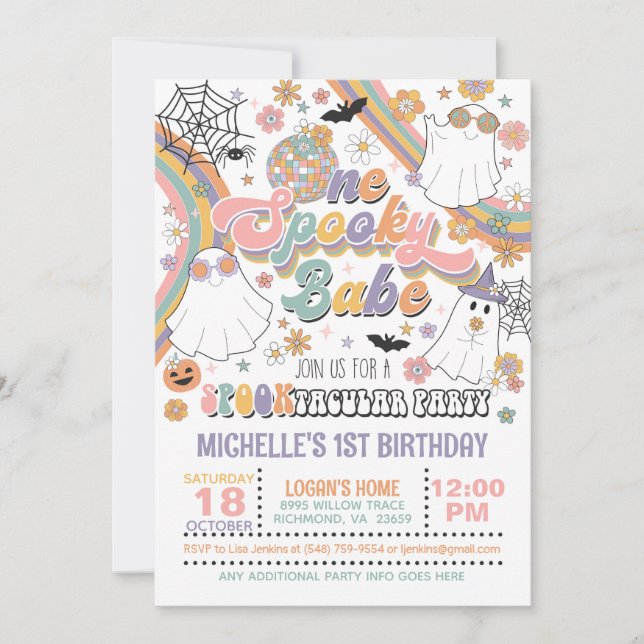 Invitation d'anniversaire d'un bébé Éffrayant - Fi (Devant)