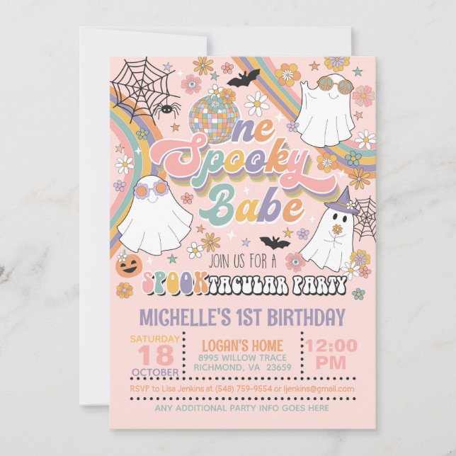 Invitation d'anniversaire d'un bébé Éffrayant - Fi (Devant)