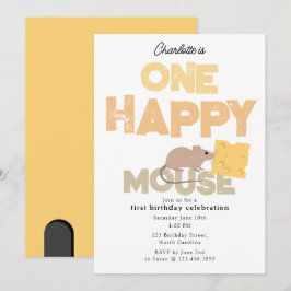 Invitation d'anniversaire d'une Souris Heureuse 1e