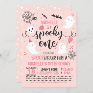 Invitation d'anniversaire éffrayante - Fille (rose