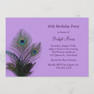 Invitation d'anniversaire Elegant Peacock