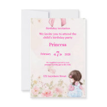 Invitation d'anniversaire élégante de ballerine à