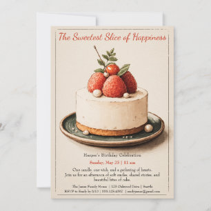 Invitation d'anniversaire élégante pour gâteau à l