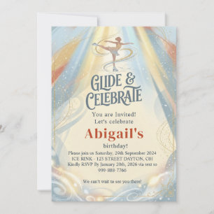 Invitation d'anniversaire élégante pour patinage s