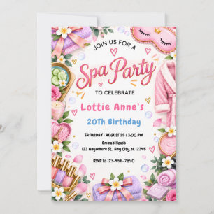 Invitation d'anniversaire élégante pour un spa ros