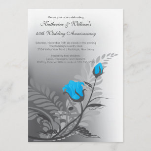 Invitation d'anniversaire élégante rouge turquoise