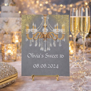 INVITATION D'ANNIVERSAIRE ÉLÉGANTE SWEET 16
