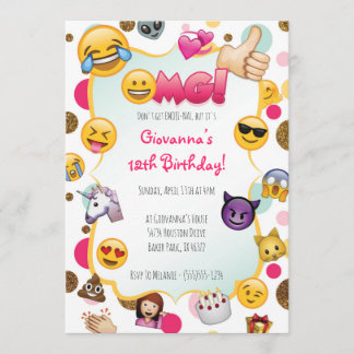 Invitation d'anniversaire Emoji - Invitations thém