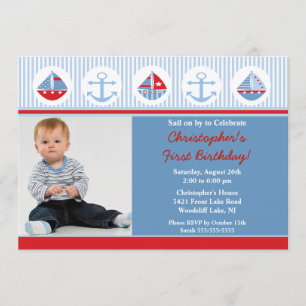 Invitation d'anniversaire en bateau à voile