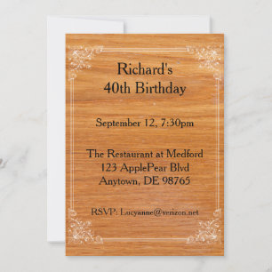 Invitation d'anniversaire en bois