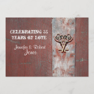 Invitation d'anniversaire en bois peint de campagn