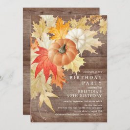 Invitation d'anniversaire en bois rustique d'autom