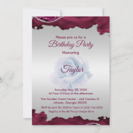 Invitation d'anniversaire en Bourgogne et en argen