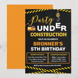 Invitation d'anniversaire en construction