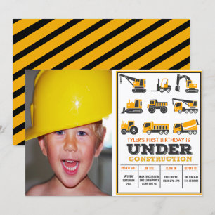 Invitation d'anniversaire en construction - Tous â