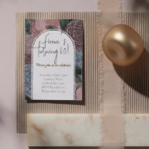 Invitation d'anniversaire en fleurs profondes