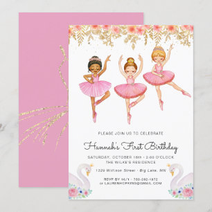 Invitation d'anniversaire Enchanted Ballerina