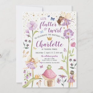Invitation d'anniversaire Enchanted Fairy Garden