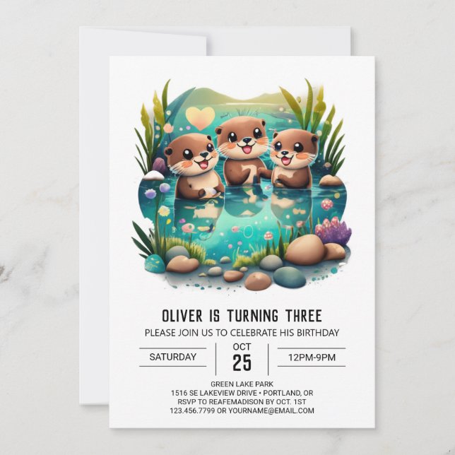 Invitation d'anniversaire Enchanter Otter (Devant)