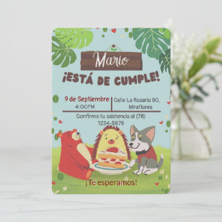 Invitation d'anniversaire enfantin pour garçon - F